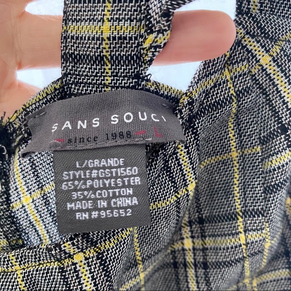 Sans Souci plaid crop top blouse - Picture 3 of 3